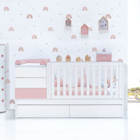 Lettino trasformabile 70x140 cm bianco/rosa chiaro · Sero Kubo Flamingo K551-M7742