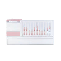 Lettino trasformabile 70x140 cm bianco/rosa chiaro · Sero Kubo Flamingo K551-M7742