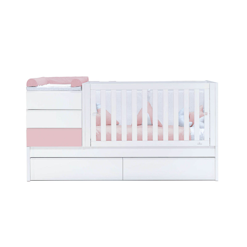 Lettino trasformabile 70x140 cm bianco/rosa chiaro · Sero Kubo Flamingo K551-M7742