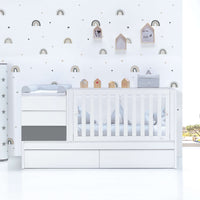 Lettino trasformabile 70x140 cm bianco/antracite · Sero Kubo Antracita K551-M7758