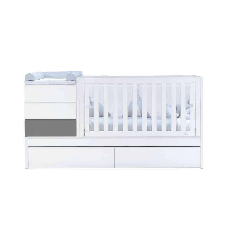 Lettino trasformabile 70x140 cm bianco/antracite · Sero Kubo Antracita K551-M7758