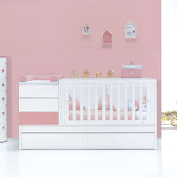 Lettino trasformabile 70x140 cm bianco/rosa · Sero Kubo Quarzo K551-M7759