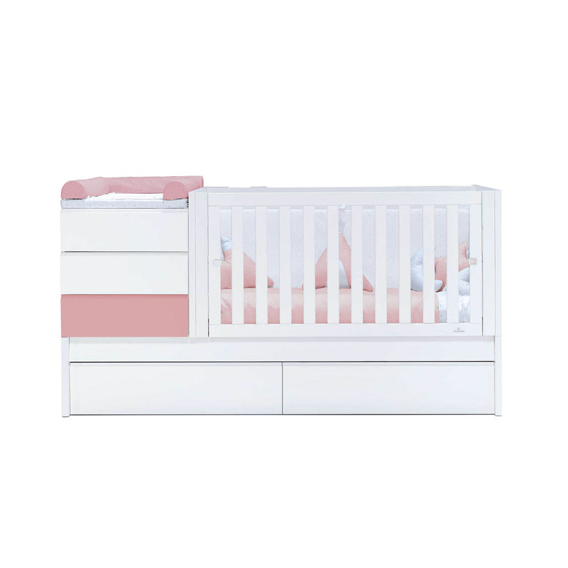 Lettino trasformabile 70x140 cm bianco/rosa · Sero Kubo Quarzo K551-M7759