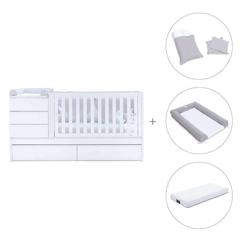 Lettino trasformabile (70x140 cm) bianco · Sero Kubo K551