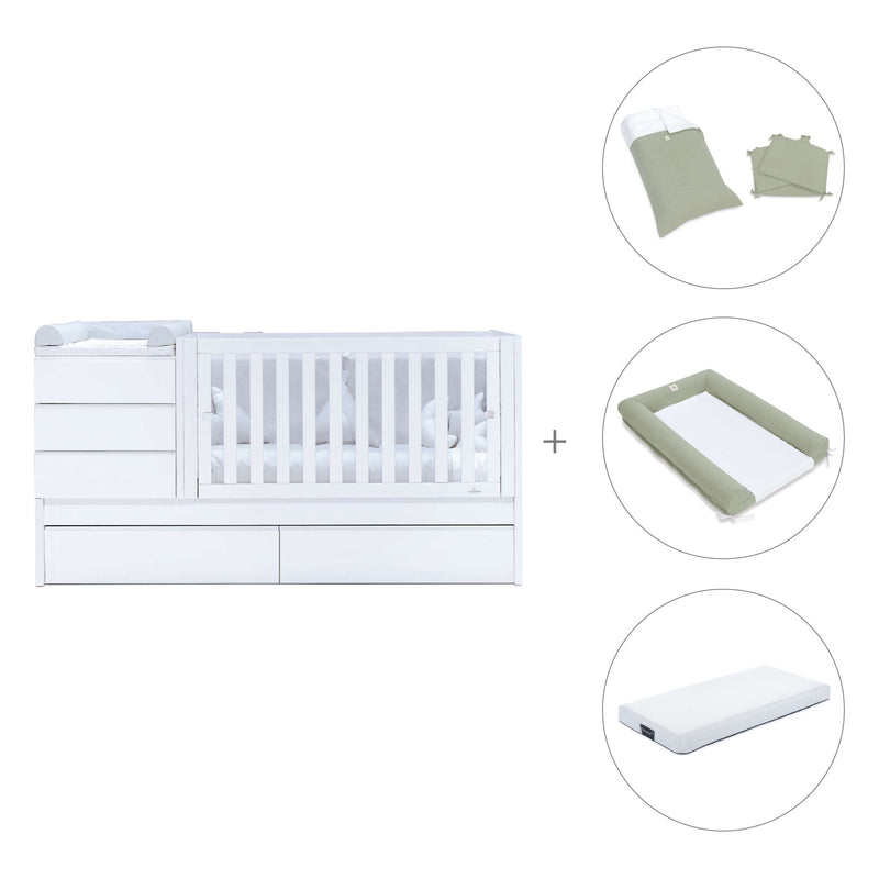 Lettino trasformabile (70x140 cm) bianco · Sero Kubo K551