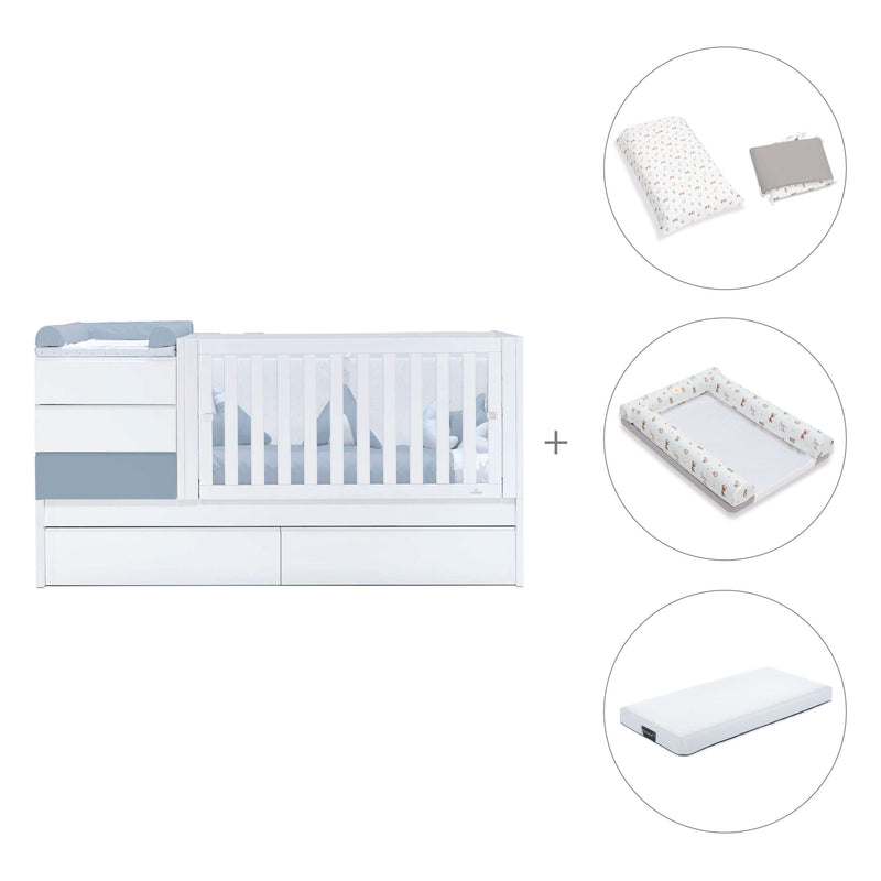 Lettino trasformabile 70x140 cm bianco/blu · Sero Kubo Blu Denim K551-M7741