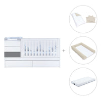 Lettino trasformabile 70x140 cm bianco/antracite · Sero Kubo Antracita K551-M7758