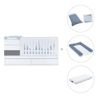 Lettino trasformabile 70x140 cm bianco/antracite · Sero Kubo Antracita K551-M7758