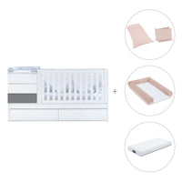 Lettino trasformabile 70x140 cm bianco/antracite · Sero Kubo Antracita K551-M7758