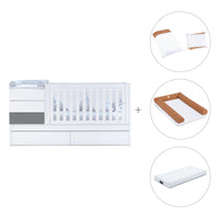 Lettino trasformabile 70x140 cm bianco/antracite · Sero Kubo Antracita K551-M7758