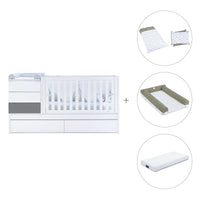 Lettino trasformabile 70x140 cm bianco/antracite · Sero Kubo Antracita K551-M7758