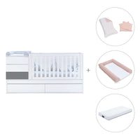 Lettino trasformabile 70x140 cm bianco/antracite · Sero Kubo Antracita K551-M7758