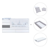 Lettino trasformabile 70x140 cm bianco/antracite · Sero Kubo Antracita K551-M7758