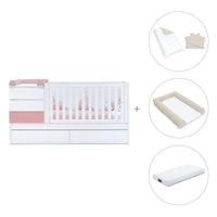 Lettino trasformabile 70x140 cm bianco/rosa · Sero Kubo Quarzo K551-M7759