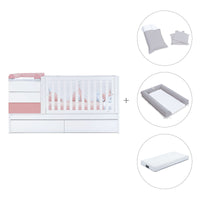 Lettino trasformabile 70x140 cm bianco/rosa · Sero Kubo Quarzo K551-M7759
