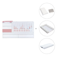 Lettino trasformabile 70x140 cm bianco/rosa · Sero Kubo Quarzo K551-M7759