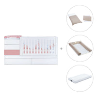 Lettino trasformabile 70x140 cm bianco/rosa · Sero Kubo Quarzo K551-M7759