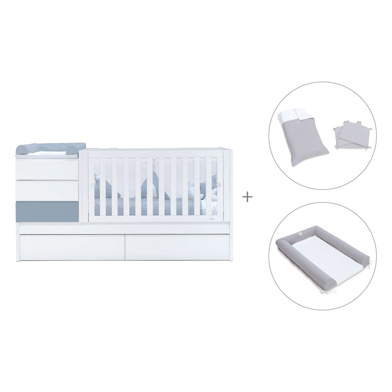 Lettino trasformabile 70x140 cm bianco/blu · Sero Kubo Blu Denim K551-M7741