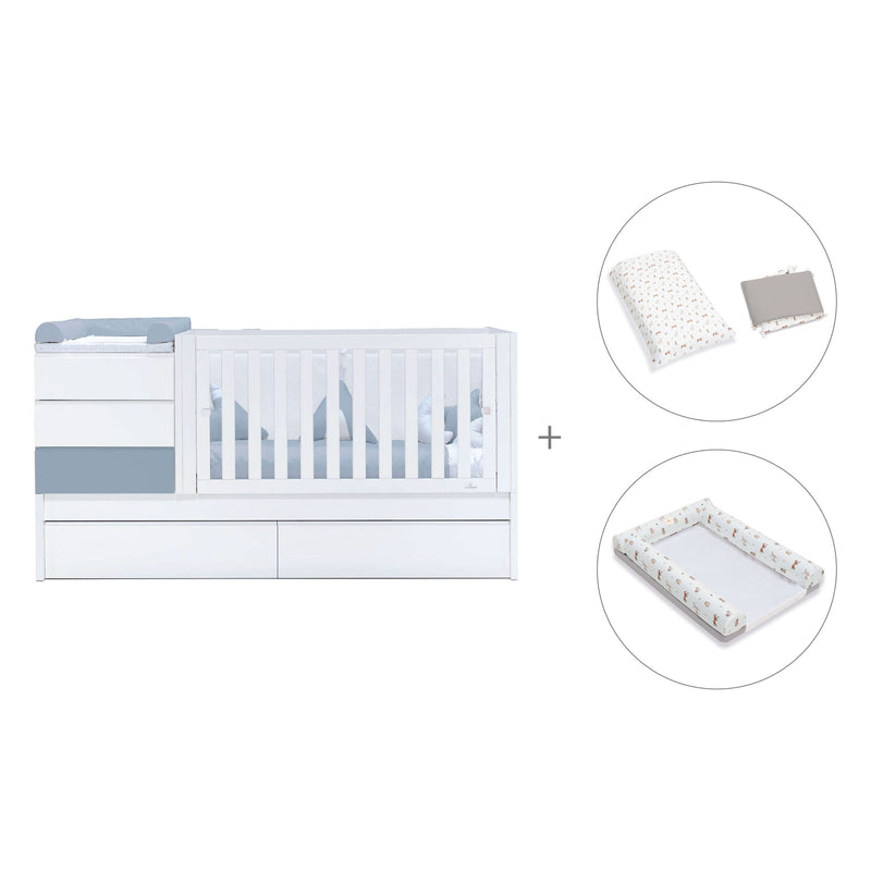 Lettino trasformabile 70x140 cm bianco/blu · Sero Kubo Blu Denim K551-M7741