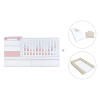 Lettino trasformabile 70x140 cm bianco/rosa chiaro · Sero Kubo Flamingo K551-M7742