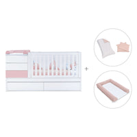 Lettino trasformabile 70x140 cm bianco/rosa chiaro · Sero Kubo Flamingo K551-M7742