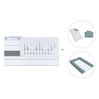 Lettino trasformabile 70x140 cm bianco/antracite · Sero Kubo Antracita K551-M7758