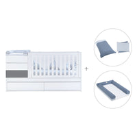 Lettino trasformabile 70x140 cm bianco/antracite · Sero Kubo Antracita K551-M7758