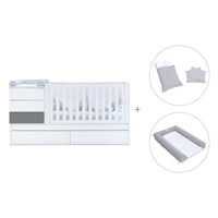 Lettino trasformabile 70x140 cm bianco/antracite · Sero Kubo Antracita K551-M7758