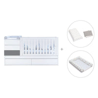 Lettino trasformabile 70x140 cm bianco/antracite · Sero Kubo Antracita K551-M7758