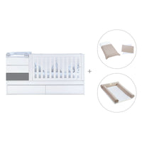 Lettino trasformabile 70x140 cm bianco/antracite · Sero Kubo Antracita K551-M7758