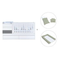 Lettino trasformabile 70x140 cm bianco/antracite · Sero Kubo Antracita K551-M7758