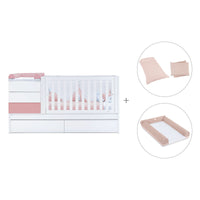Lettino trasformabile 70x140 cm bianco/rosa · Sero Kubo Quarzo K551-M7759