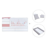 Lettino trasformabile 70x140 cm bianco/rosa · Sero Kubo Quarzo K551-M7759