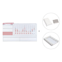 Lettino trasformabile 70x140 cm bianco/rosa · Sero Kubo Quarzo K551-M7759