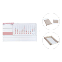 Lettino trasformabile 70x140 cm bianco/rosa · Sero Kubo Quarzo K551-M7759