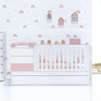 Lettino trasformabile 70x140 cm bianco/rosa chiaro · Sero Kubo Flamingo K551-M7742