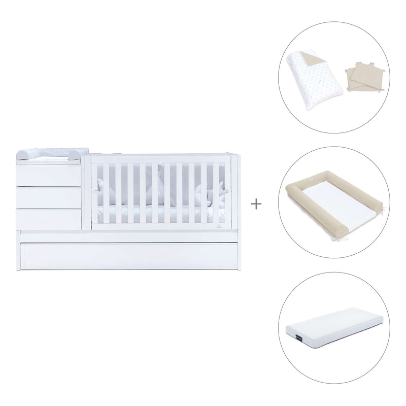 Lettino trasformabile (70x140 cm) bianco · Sero Kubo K551