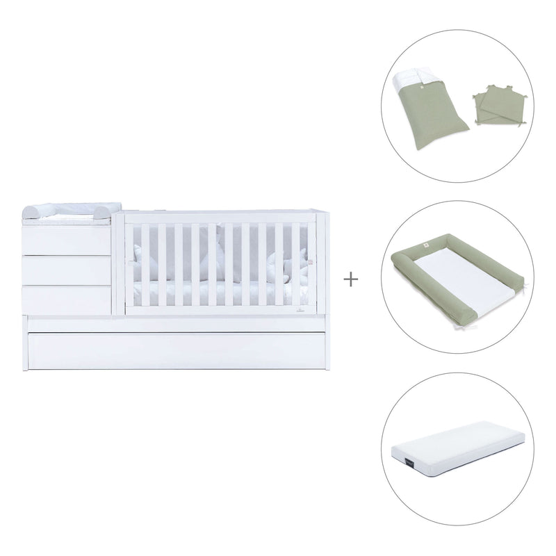 Lettino trasformabile (70x140 cm) bianco · Sero Kubo K551