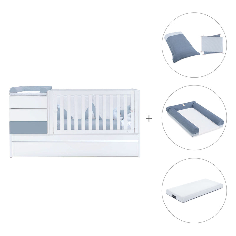 Lettino trasformabile 70x140 cm bianco/blu · Sero Kubo Blu Denim K551-M7741