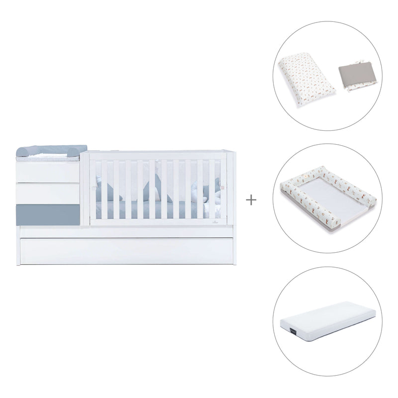 Lettino trasformabile 70x140 cm bianco/blu · Sero Kubo Blu Denim K551-M7741