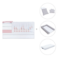 Lettino trasformabile 70x140 cm bianco/rosa chiaro · Sero Kubo Flamingo K551-M7742