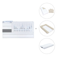 Lettino trasformabile 70x140 cm bianco/antracite · Sero Kubo Antracita K551-M7758