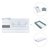 Lettino trasformabile 70x140 cm bianco/antracite · Sero Kubo Antracita K551-M7758