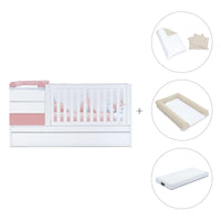 Lettino trasformabile 70x140 cm bianco/rosa · Sero Kubo Quarzo K551-M7759