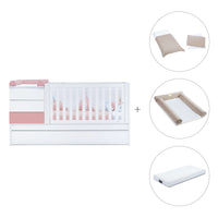 Lettino trasformabile 70x140 cm bianco/rosa · Sero Kubo Quarzo K551-M7759