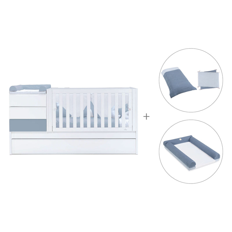 Lettino trasformabile 70x140 cm bianco/blu · Sero Kubo Blu Denim K551-M7741