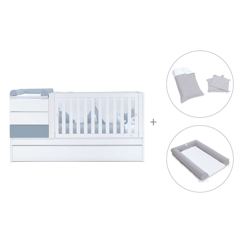 Lettino trasformabile 70x140 cm bianco/blu · Sero Kubo Blu Denim K551-M7741