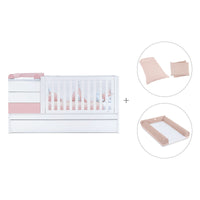 Lettino trasformabile 70x140 cm bianco/rosa chiaro · Sero Kubo Flamingo K551-M7742