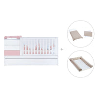 Lettino trasformabile 70x140 cm bianco/rosa chiaro · Sero Kubo Flamingo K551-M7742