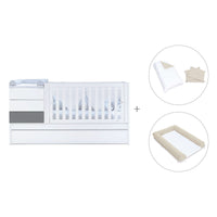 Lettino trasformabile 70x140 cm bianco/antracite · Sero Kubo Antracita K551-M7758